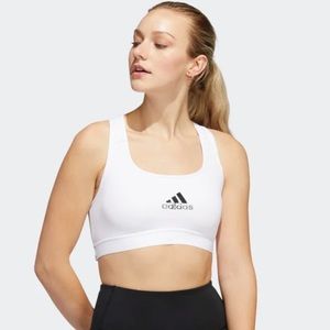 ADIDAS MEDIUM SUPPORT WHITE SPORTS BRA NWOT SMALL